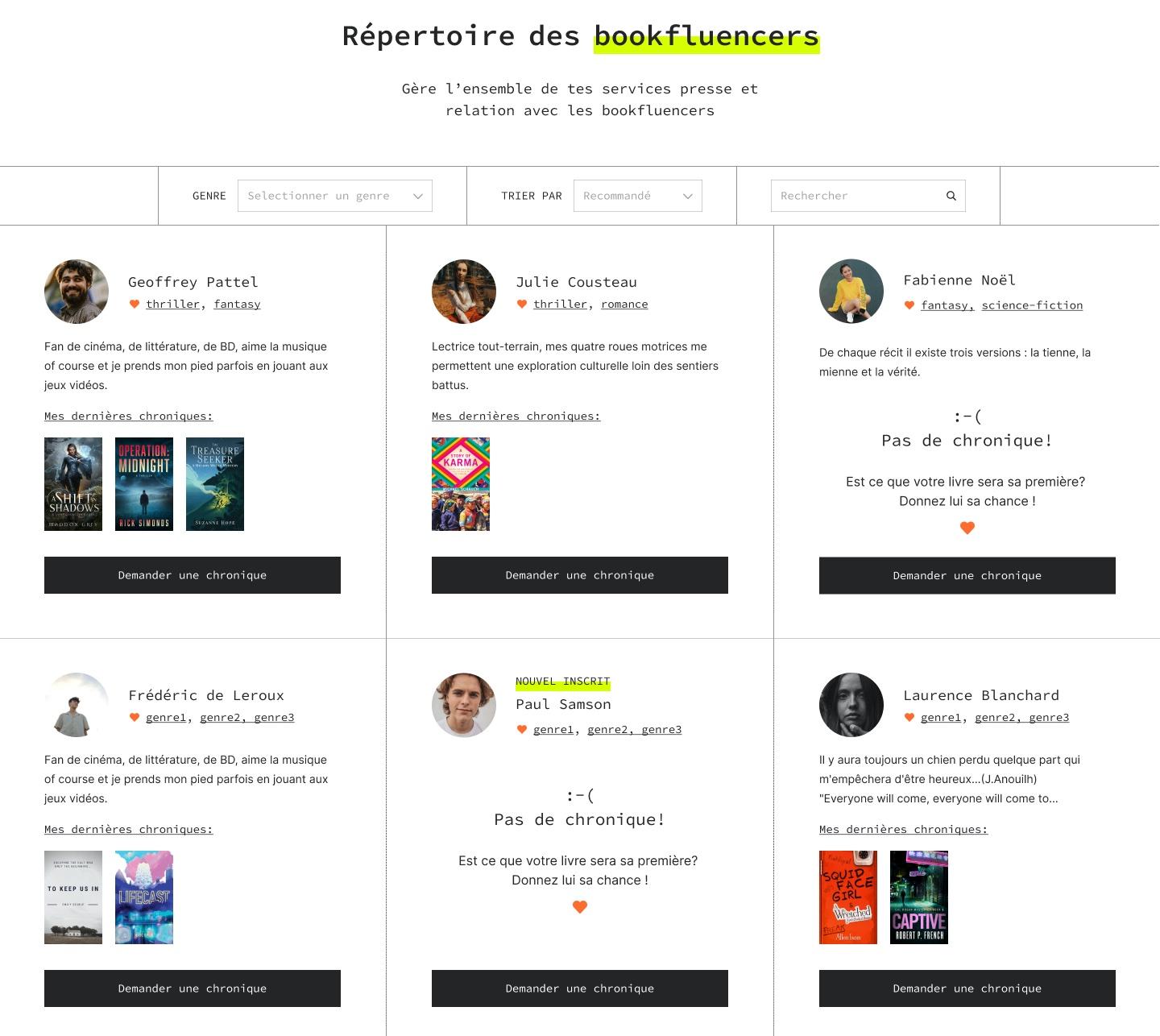 répertoire des bookfluencers