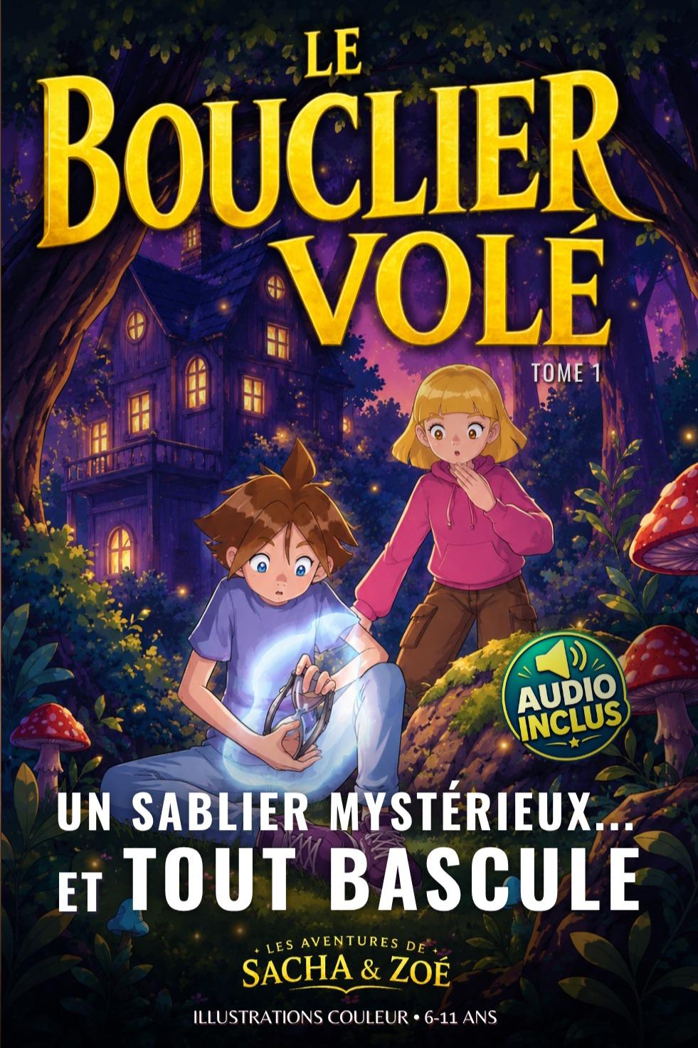 1ère de couverture de Les aventures de Sacha & Zoé - Le bouclier volé - Tome 1
