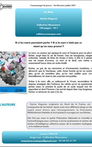 1ère de couverture de La mue