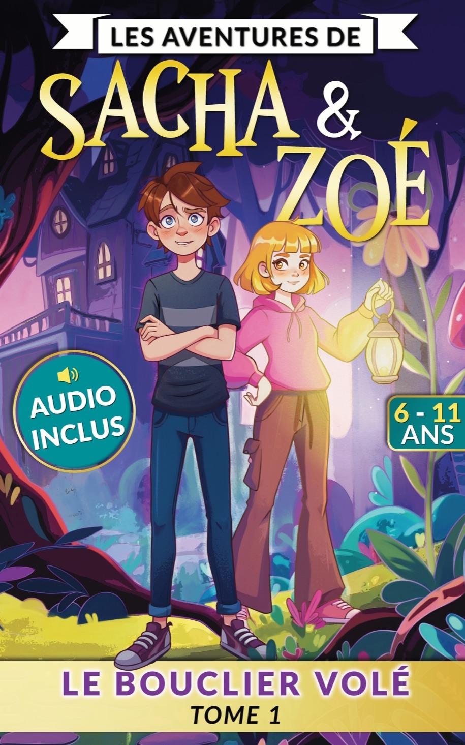 1ère de couverture de Les aventures de Sacha & Zoé - Le bouclier volé - Tome 1