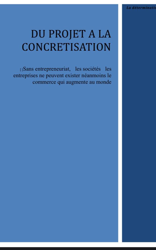 1ère de couverture de Du projet à concrétisation 