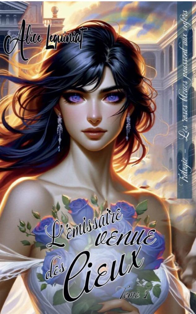 1ère de couverture de Les roses bleues poussent aux Enfers - L'émissaire venue des cieux (Réédition)