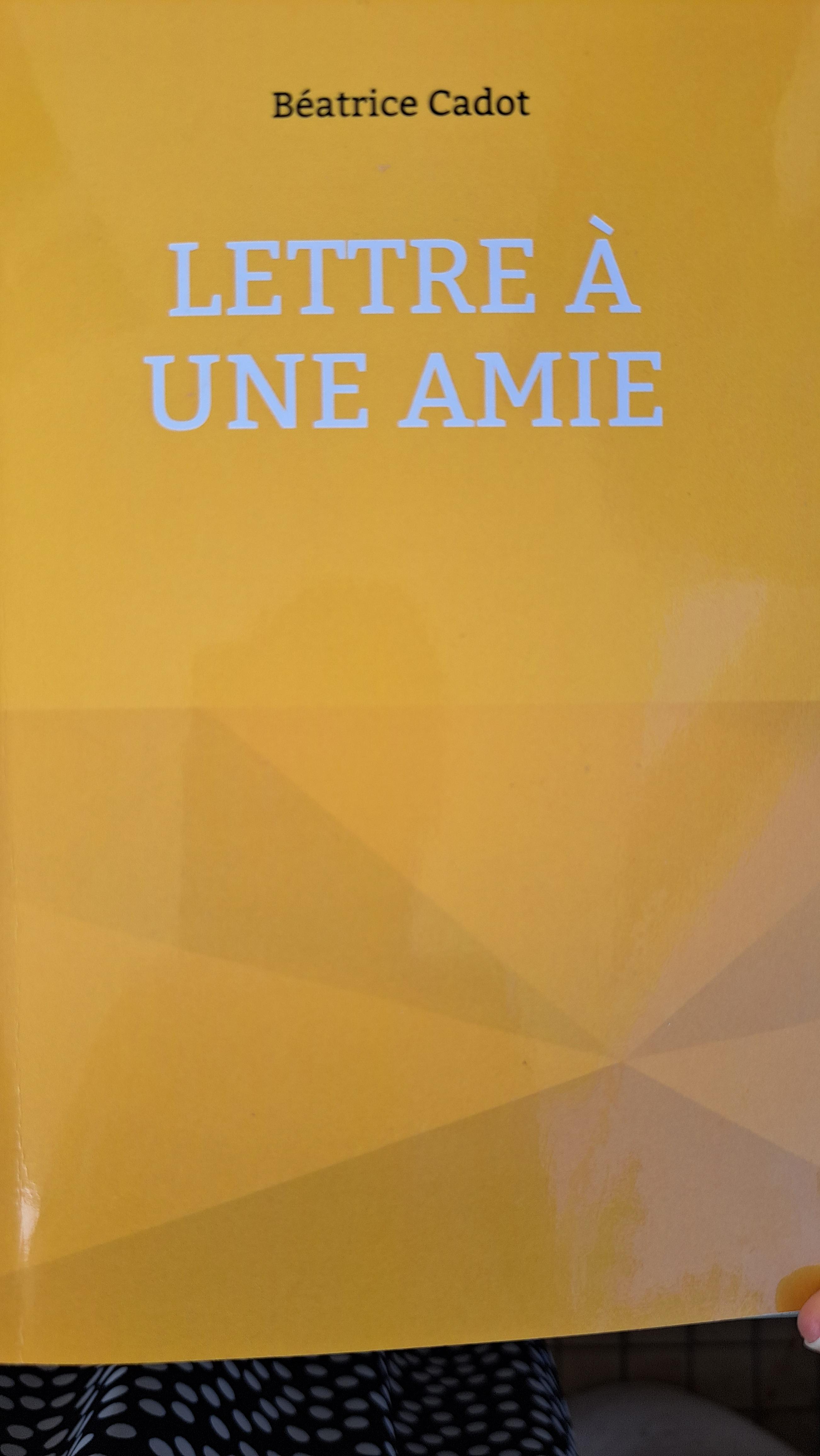 1ère de couverture de Lettre à une amie