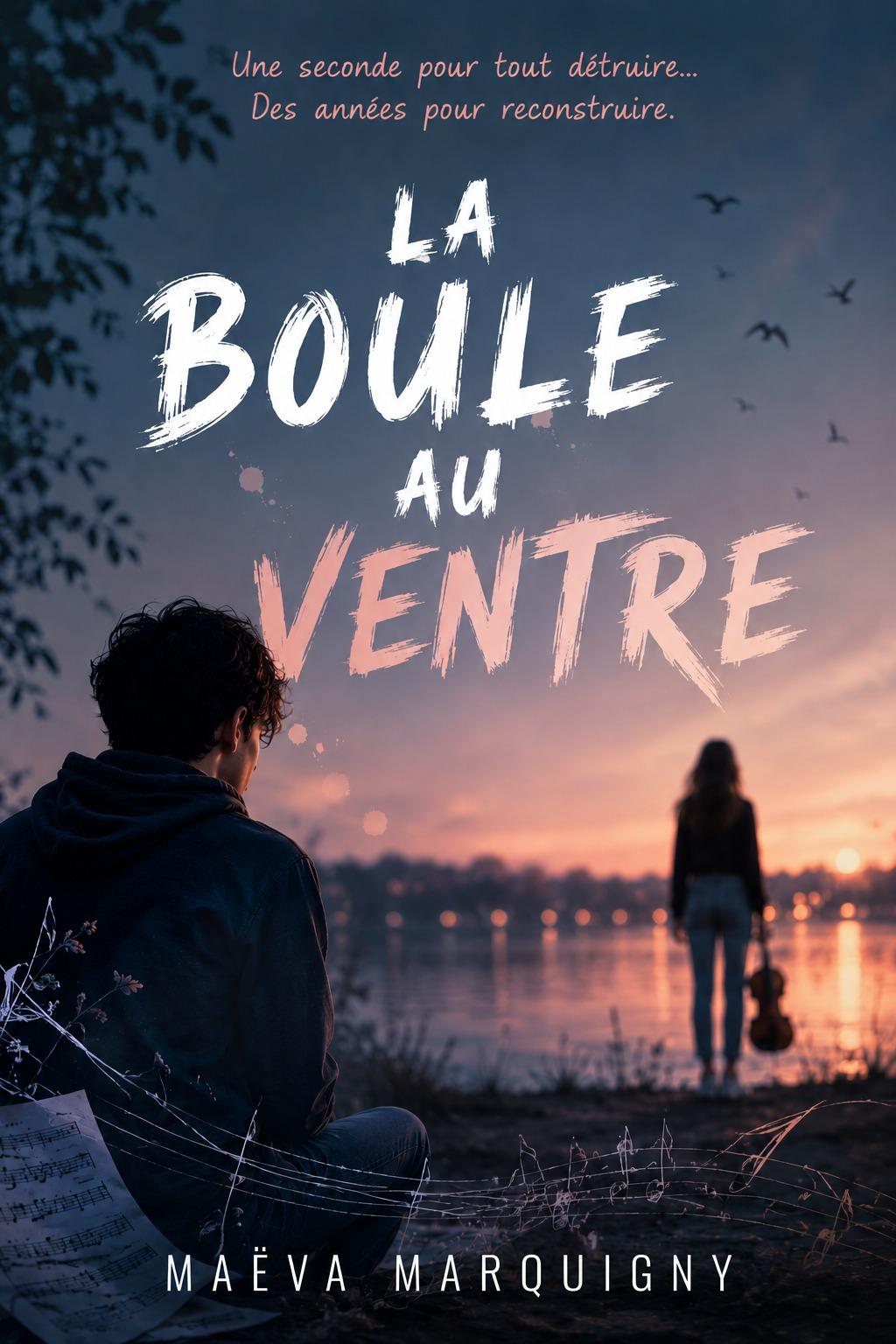 1ère de couverture de La boule au ventre : un roman sur l'hypersensibilité et le harcèlement scolaire s